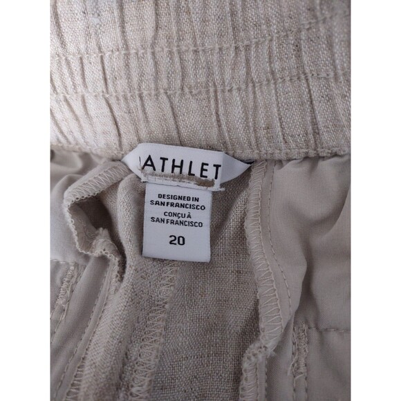 New Athleta Voyager 100% Linen Shorts Size 20 Natural Beige Elastic Waist 7" NWT - Picture 5 of 7